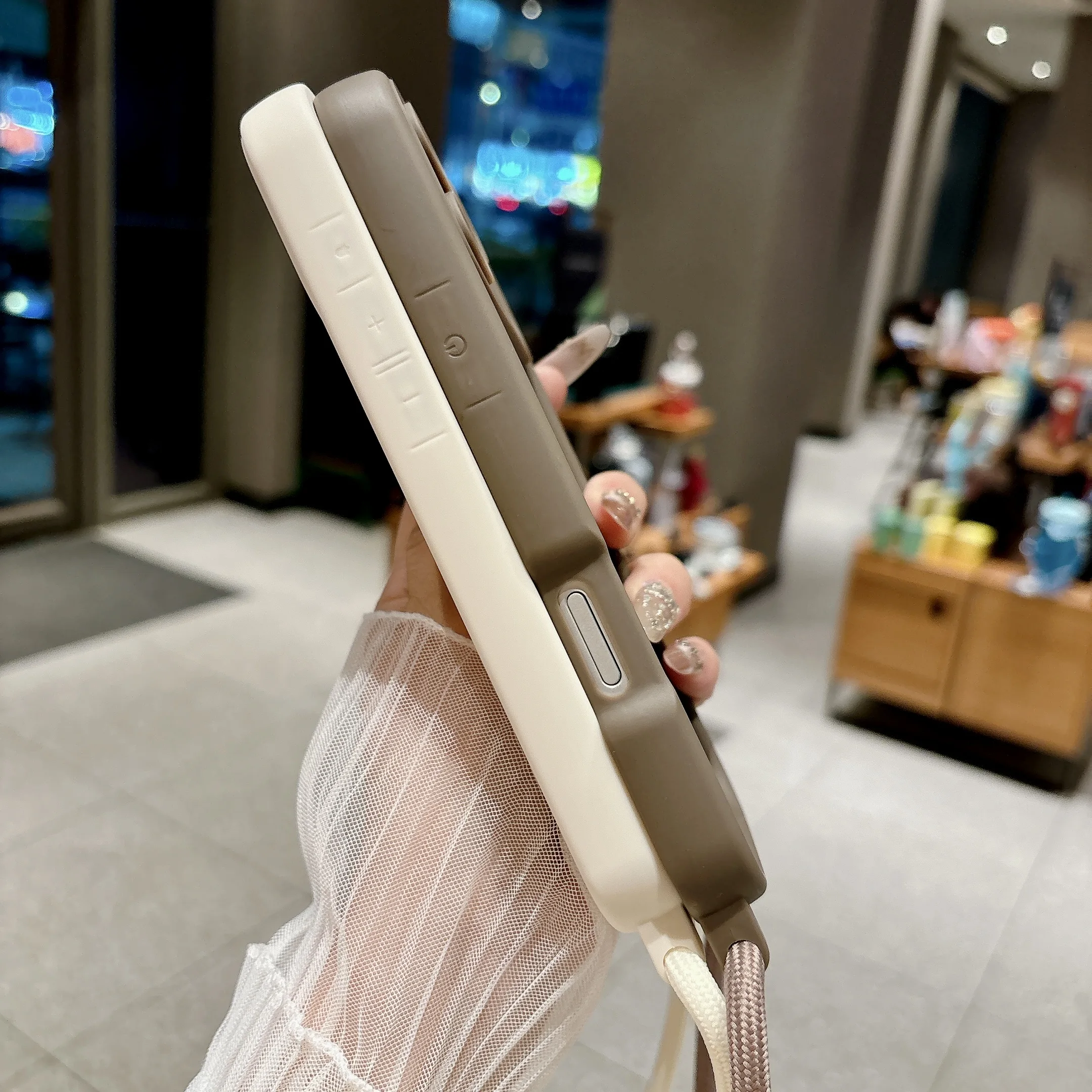 Silicone Phone Case with Adjustable Crossbody Lanyard Strap - Soft Protective Cover