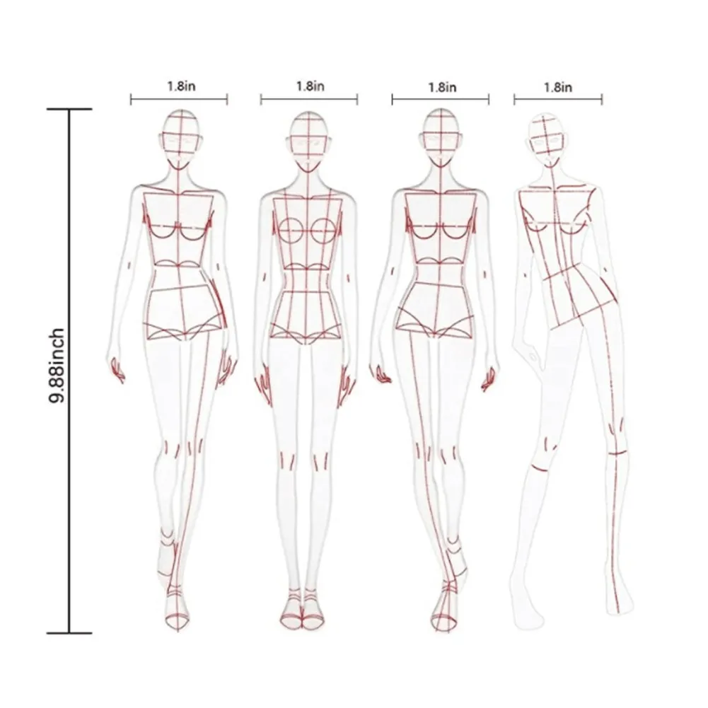 Fashion Illustration Ruler Template Ruler Figure Sewing Design Proportion Costume Designing Tools Designer Drawing Accessories sewing template