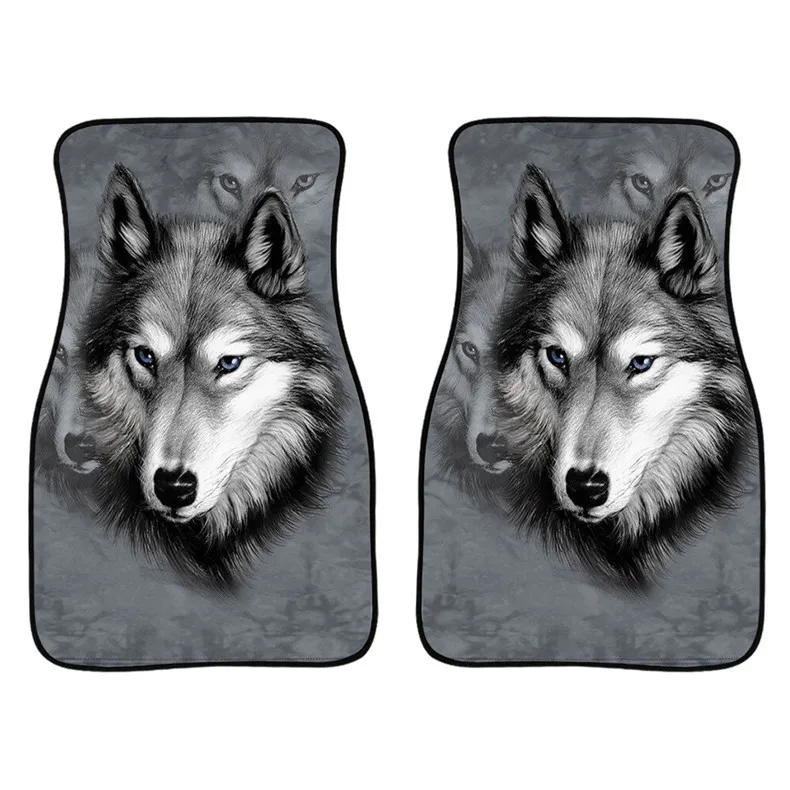 

European and American wolf car universal foot mat pattern custom waterproof four seasons starry sky wolf printing foot mat