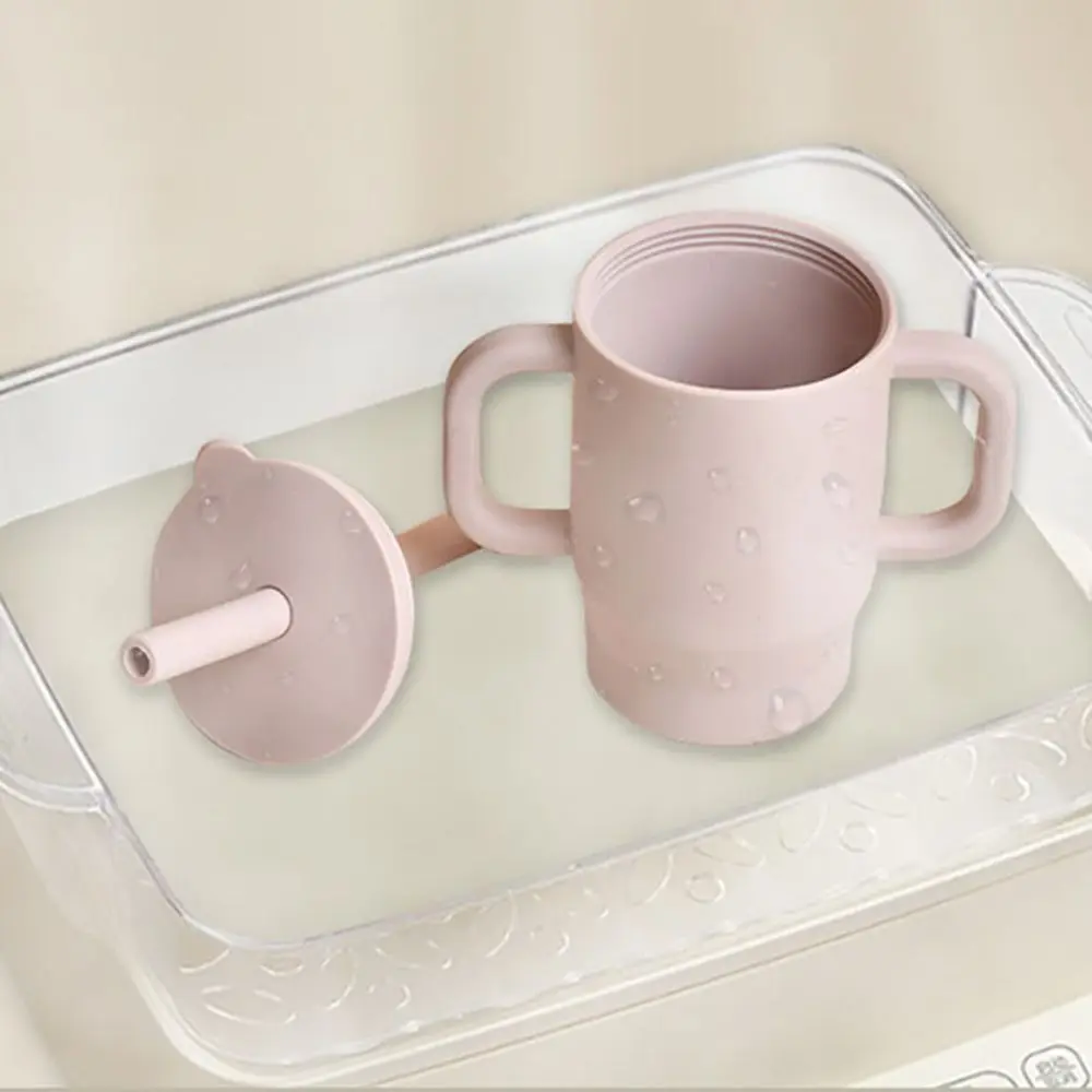 가정용 식품 등급 실리콘  빨대컵 180ml 깨지지 않는  빨대컵 BPA 프리 낙하 방지  훈련컵 간식컵