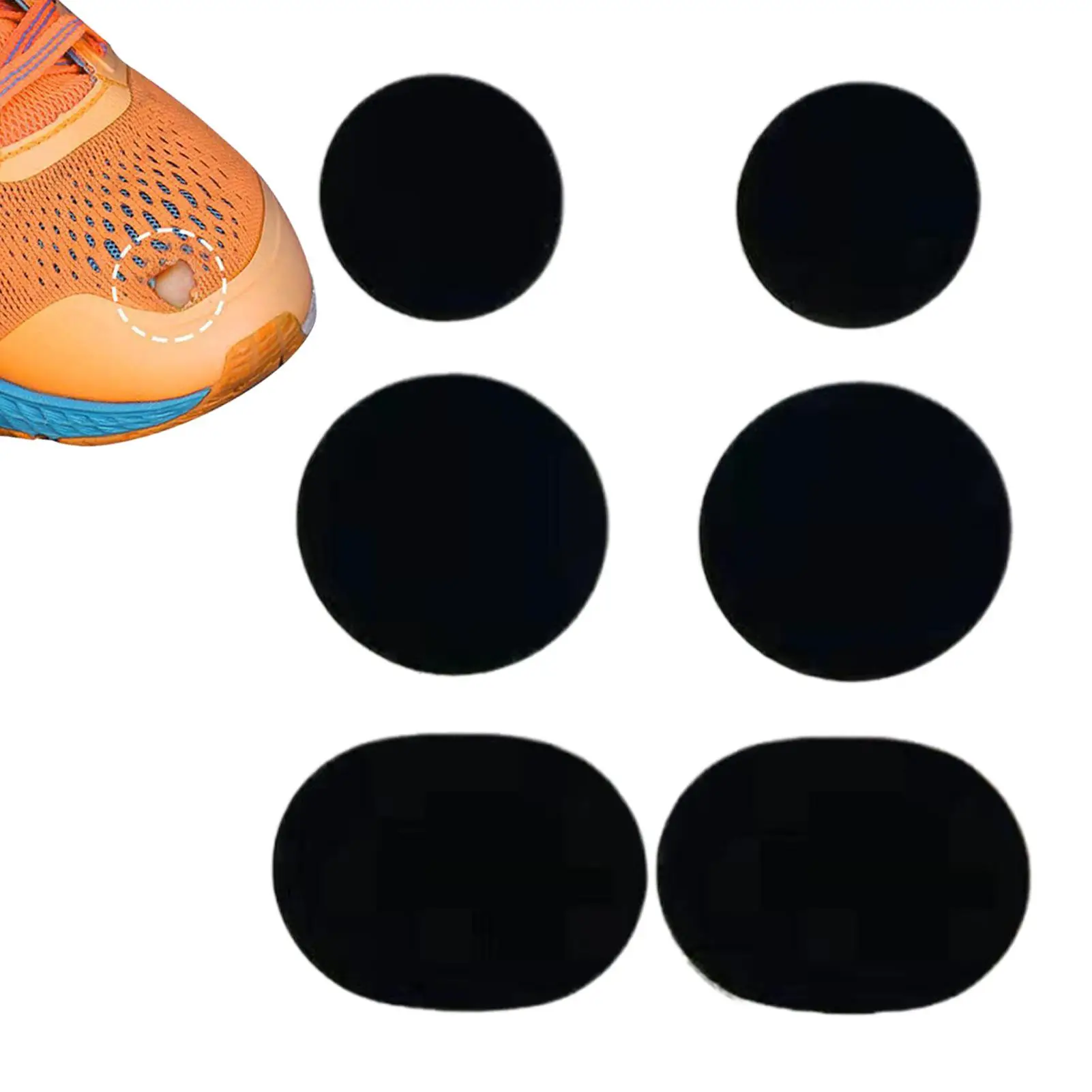 6piece/set Sports Shoe Fabric Repair Patch Heel Anti Wear Mesh Lining Hole Subsidy self-adhesive Patches Creative Practical Tool
