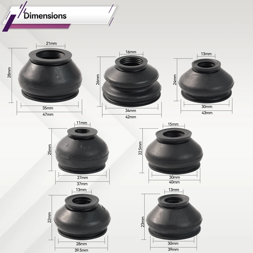 Mazda Track Rod End & Ball Joint Dust Cover Boot Kit - Rubber Protective Covers With Grease 10 thumbnail image