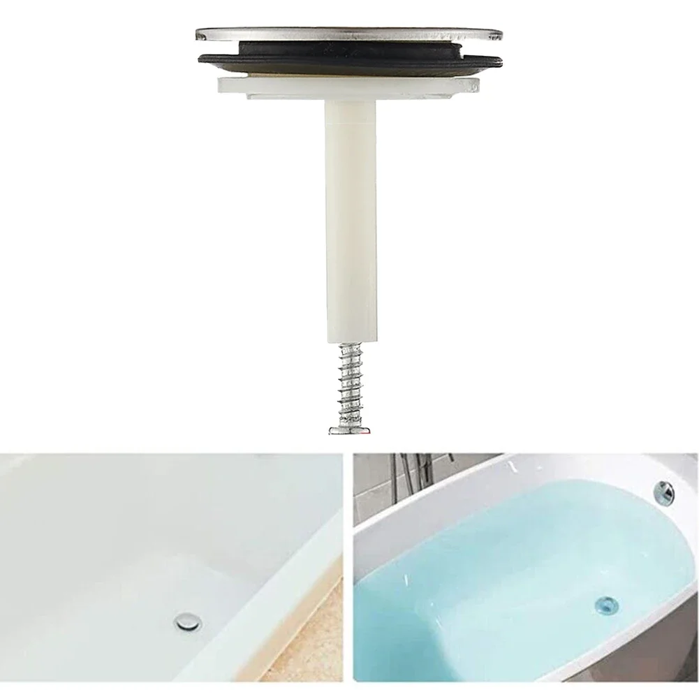 46mm Bathtub Drain Stopper Bathroom Bath Replacement Tub Sink Waste Pop-Up Plug 50-65mm Adjustable Hardware 1pcs drain stopper