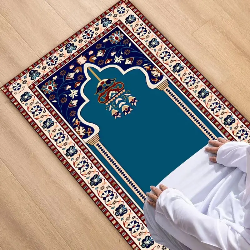 Muslim-Prayer-Kneeling-Carpet-Mosque-Anti-skid-Floor-Rugs-Portable-Mat ...