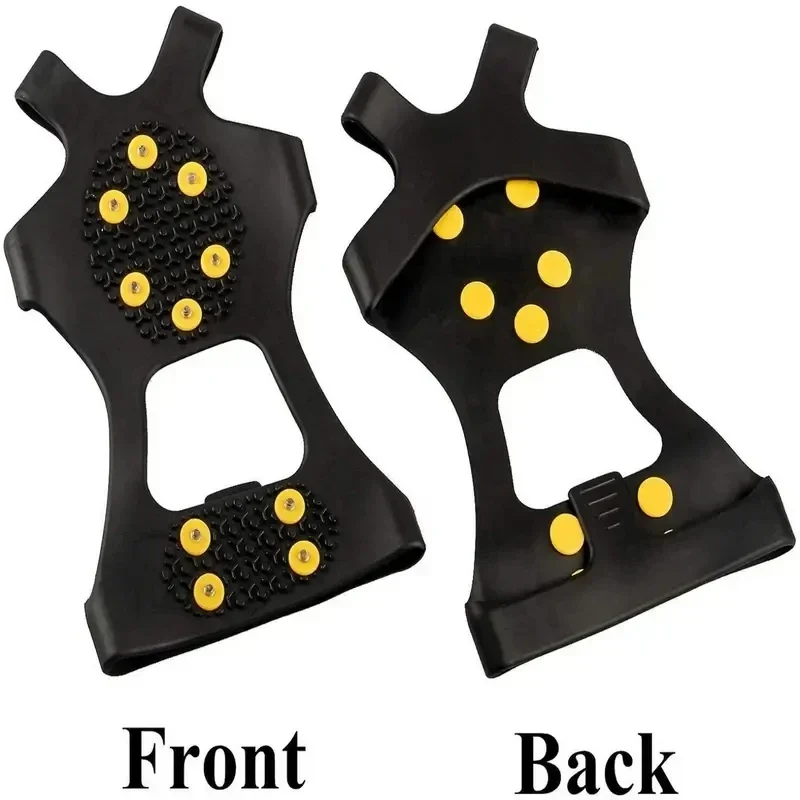 10 Steel Studs Crampons Snow Grips Cleats for Ice and Snow Anti-Slip Rubber Traction Cleats Hiking Walking Climbing Jogging 2pcs ice gripper spike,climbing crampons