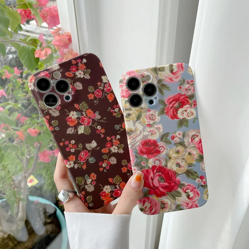 

Luxury Flowers Case For iPhone 14 Pro Max 14 Plus Flower Shockproof Ultra Thin Silicone Soft Coque Cover For iPhone 14 Pro Max