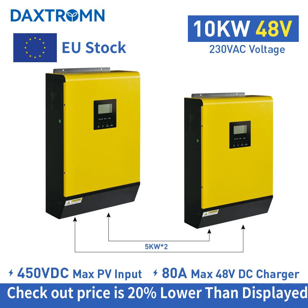 Daxtromn10KWHybridSolarInverterPV450Vdc10000w80Ax248VBattery