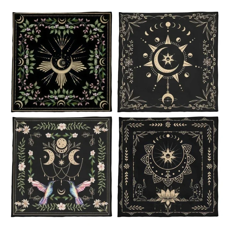 Square Shape Pendulum Divinations Mat Altar Tablecloth Board Game Card Pad Rune Table Cloth Metaphysical Board Game Mat