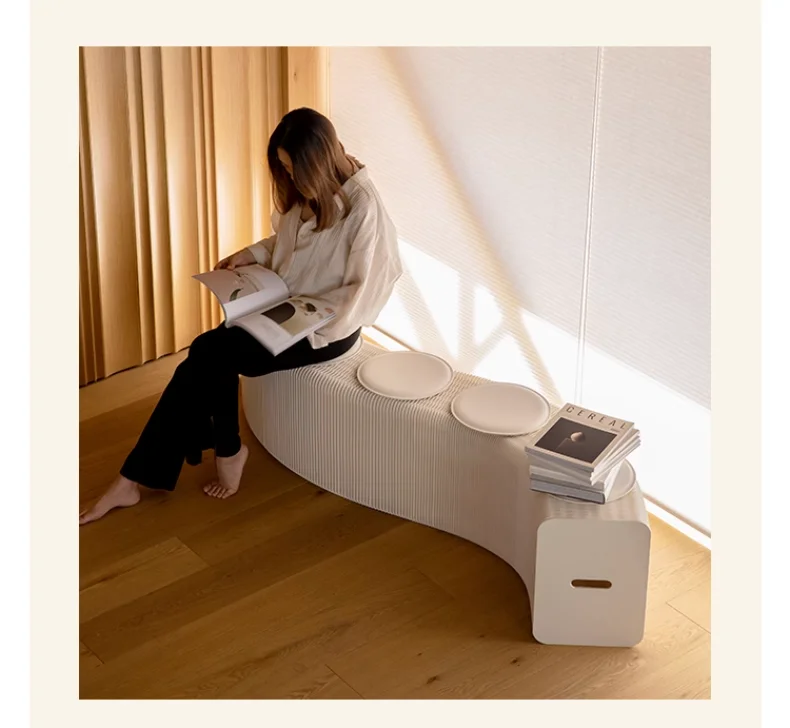 18-paper Shoe-changing Stool, Telescopic and Foldable, Bench Bedside Stool, Stackable Creative Multi-functional Stool