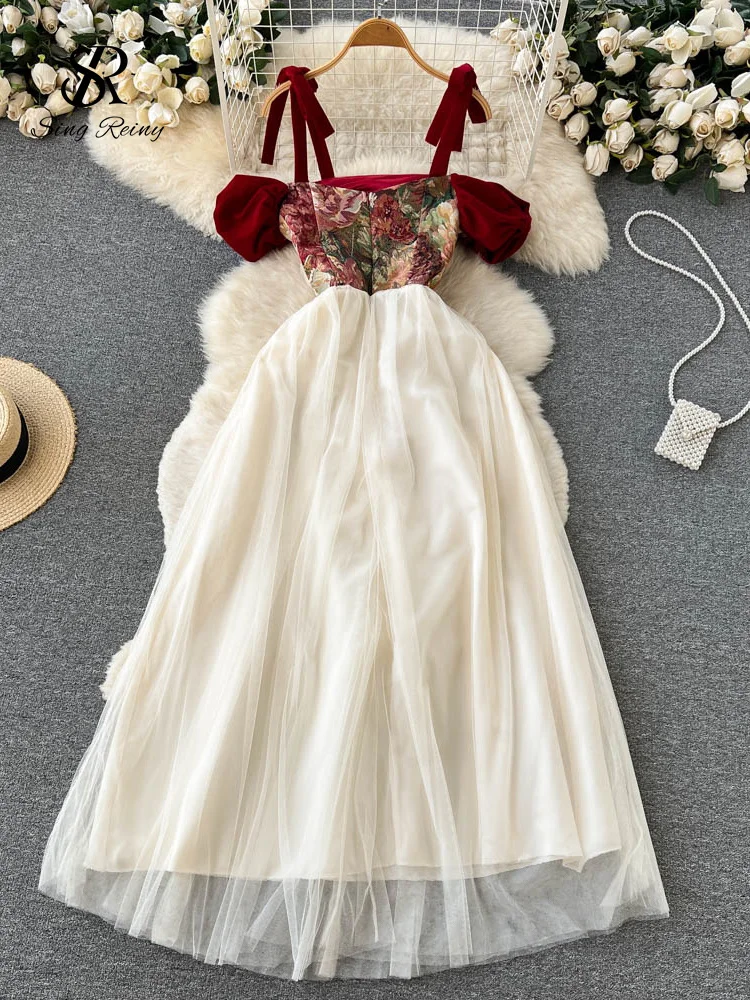 فستان كاميس مزين بطباعة كلاسيكية للنساء من سينجرين...