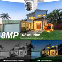 Caméra de sécurité solaire WiFi Tuya, caméra extérieure sans fil 8MP, faible consommation d'énergie, caméra PTZ, détection de mouvement PIR, vidéosurveillance CCTV 2