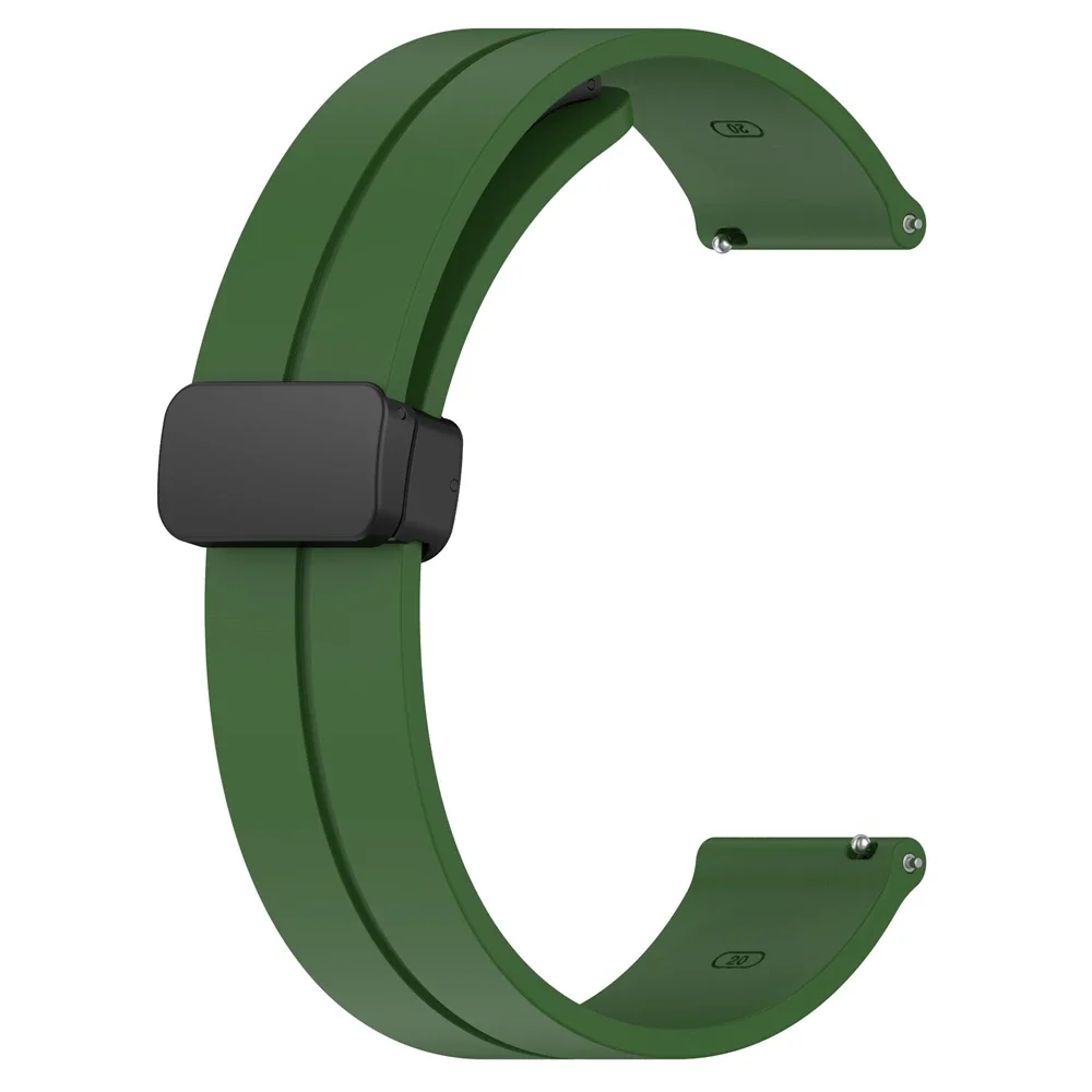 Silicone Magnetic Buckle Smartwatch Strap - Adjustable 20mm/22mm Band for Enhanced Comfort and Style