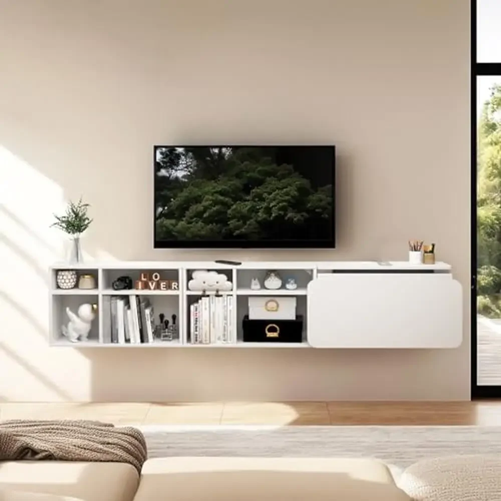 Floating Wall Mounted Desk Laptop Storage Shelves Folding Drop Leaf Table. Ideal Home Office Bookcase TV Stand Bathroom Cabinet 2