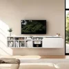 Floating Wall Mounted Desk Laptop Storage Shelves Folding Drop Leaf Table. Ideal Home Office Bookcase TV Stand Bathroom Cabinet 2