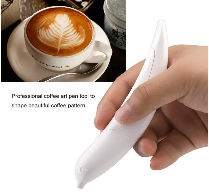 Description Picture 3 of itemElectrical Latte Art Pen for Coffee Cake Creative Cake Decoration Coffee Carving Pen Baking Tools Stencils Cafeteria Accesorios