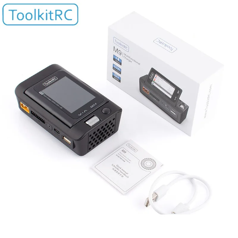 ToolkitRC M9 600W USB Fast Charing DC Smart Charger with Audio Function Adjustable Screen Angle For 1-8S Lipo LiHv LiFe Battery 6