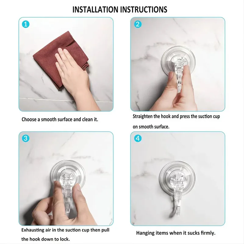 Suction Cup Hook 10pcs Suction Cup Hooks Clear Reusable Heavy Duty Vacuum Suction Cup Hooks Glass Kitchen Bathroom Hooks for Towel