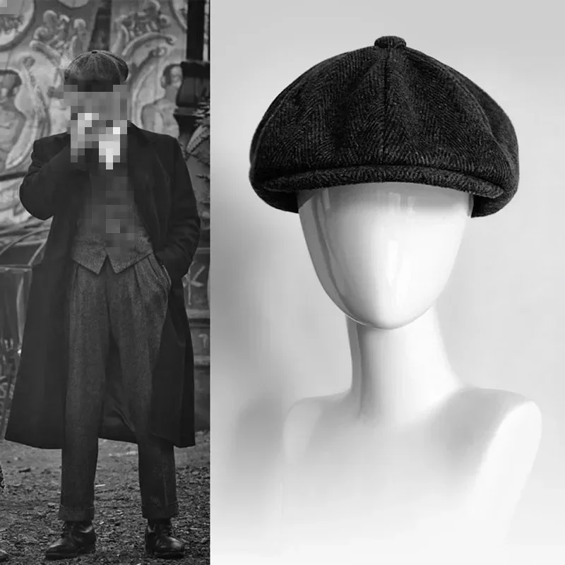 Retro Newsboy Caps Men Octagonal Hats...