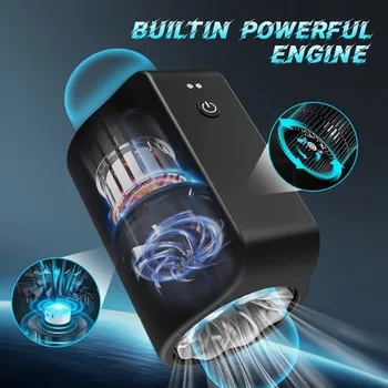 Automatic Men Masturbators Penis Vibrator Rotating Stimulation Realistic Pussy Male Stroker Fully Waterproof Blowjob Sex Toys