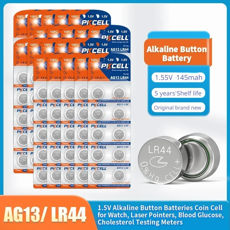 

10-200pcs A76 LR44 AG13 357 SR1154 LR1154 SR44 LR 44 1.5V Alkaline Batteries For Watch Calculator Toy Remote Button Coin Cell