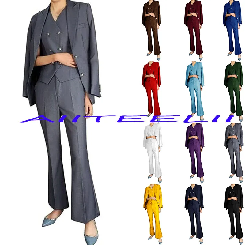 Women's Suit 3 Piece Formal Business Workwear Slim Fit Blazer + Pants + Vest Pants Set спортивный костюм женск спортивный костюм из флиса эрик