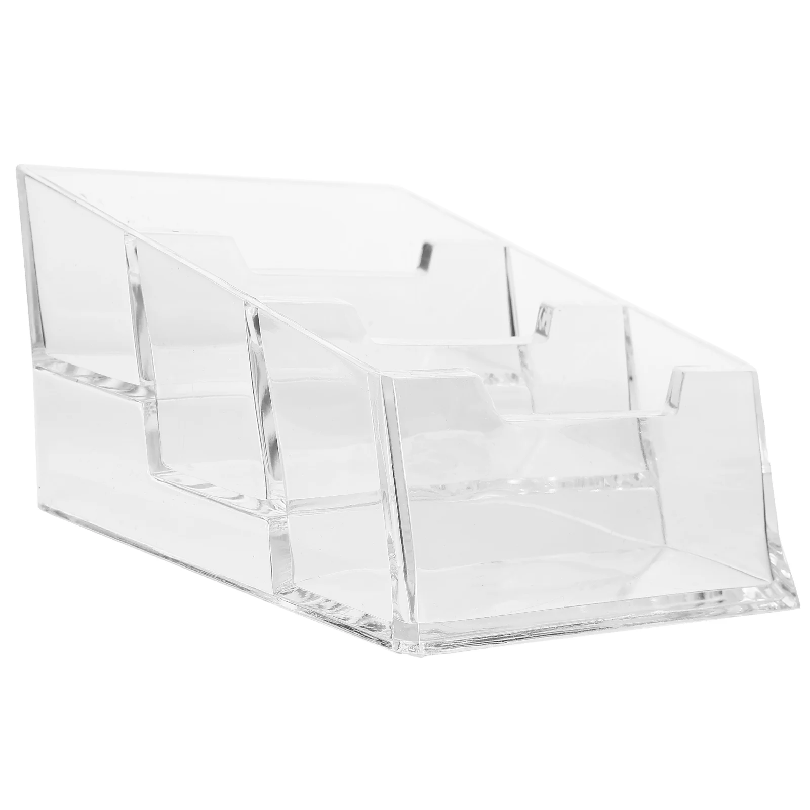 

Transparent Business Card Case Place Holders Desk Display Cards Organizer Small Shelf