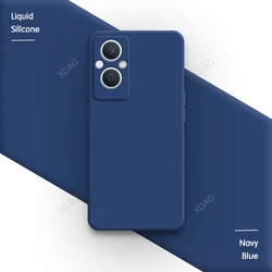 Premium Liquid Silicone Phone Case - Soft Candy Color High-Quality Protective Cover for OPPO Reno8 Lite (Navy Blue)