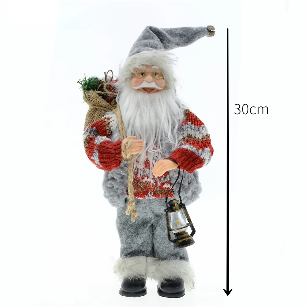 thumbnail image 1 of Muñecos de Papá Noel de pie azules grandes, colgantes navideños 2024, decoración de árbol de Navidad para el hogar, regalos de Navidad para niños, regalos de Navidad, 1 of 5