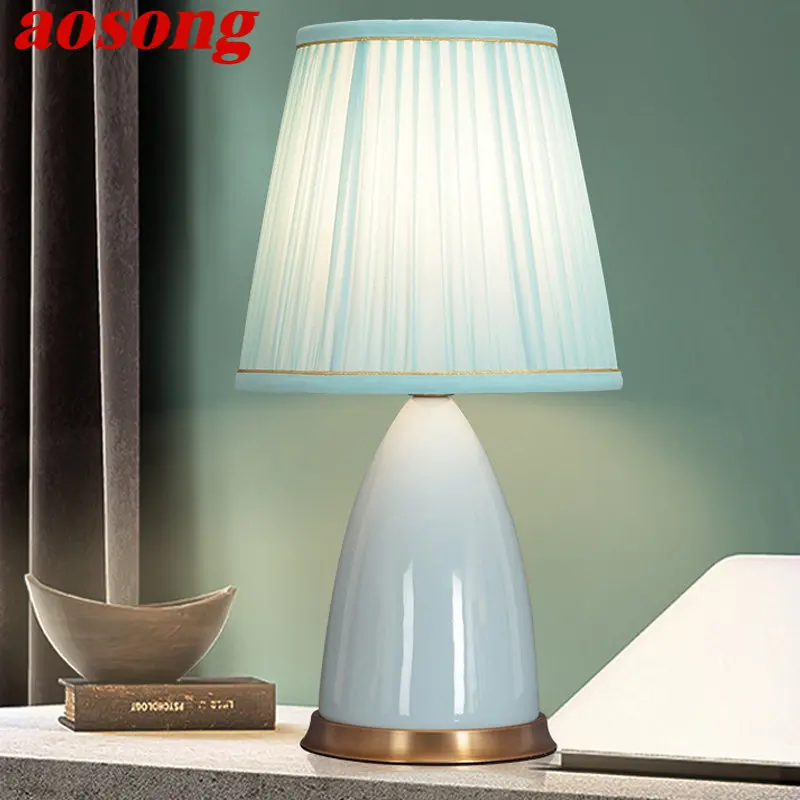 

AOSONG Ceramics Table Lamp LED Modern Creative Dimmable Desk Lights Decor For Home Living Room Bedroom Bedside