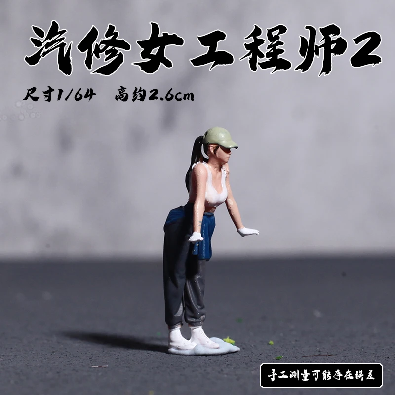 1:64 Scale Resin Diorama Miniature Car Mechanic Garage Scene Kit