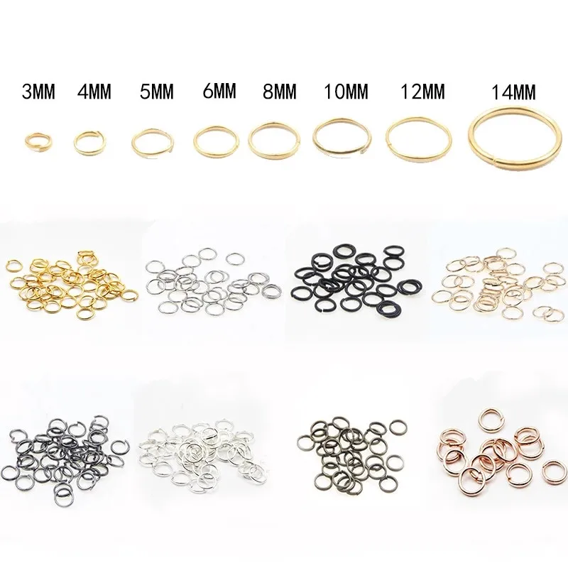 3-16 mm Metal Jump Rings Gold Color Silver Color Link Split Rings Connectors For Jewelry Making Finding Diy Accessories