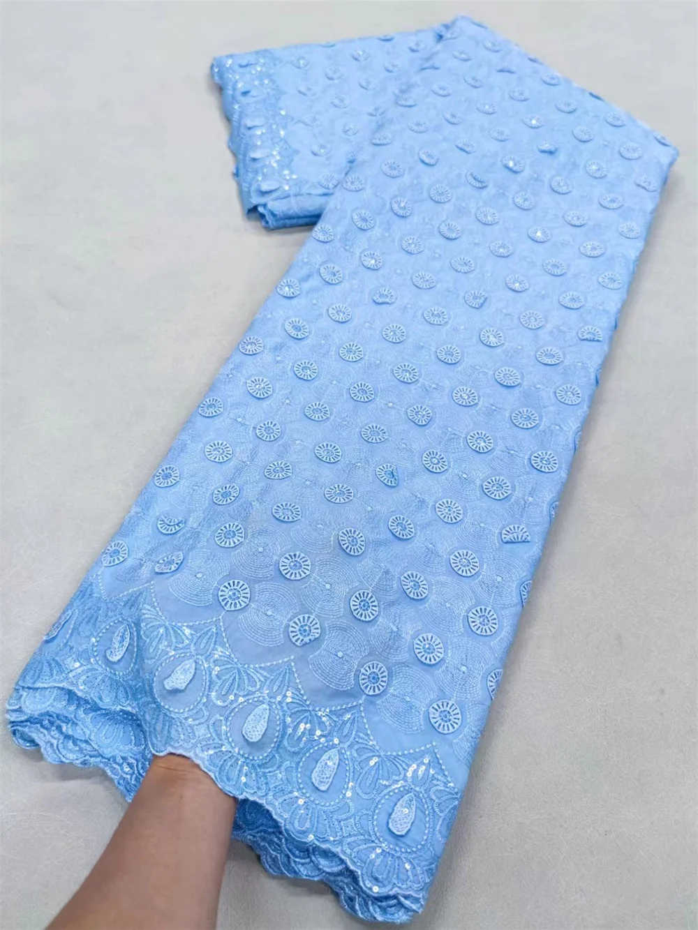 Lace Fabric Nigerian Milk Silk African Cord Water Soluble