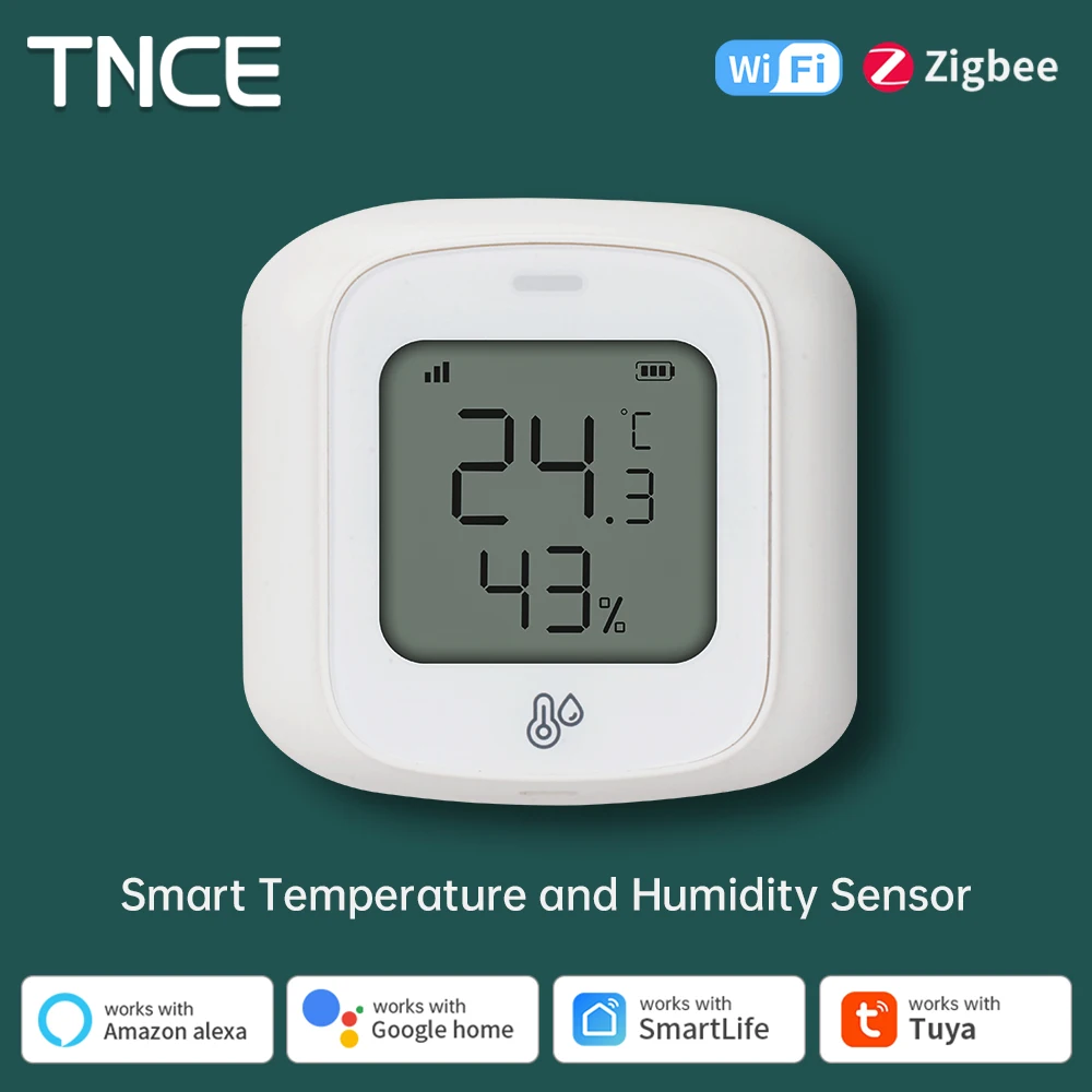 TNCE Tuya WiFi/Zigbee อุณหภูมิความชื้นเซนเซอร์ APP รีโมทคอนโทรลไร้สายสําหรับ Smart Home ทํางานร่วมกับ Alexa Google Home 1