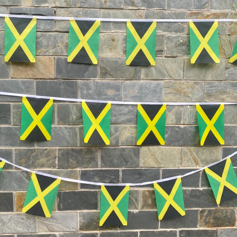 EOODLOVE Flag Jamaica 14x21cm size flag with 20 high-quality polyester indoor and outdoor Jamaican decorative flags