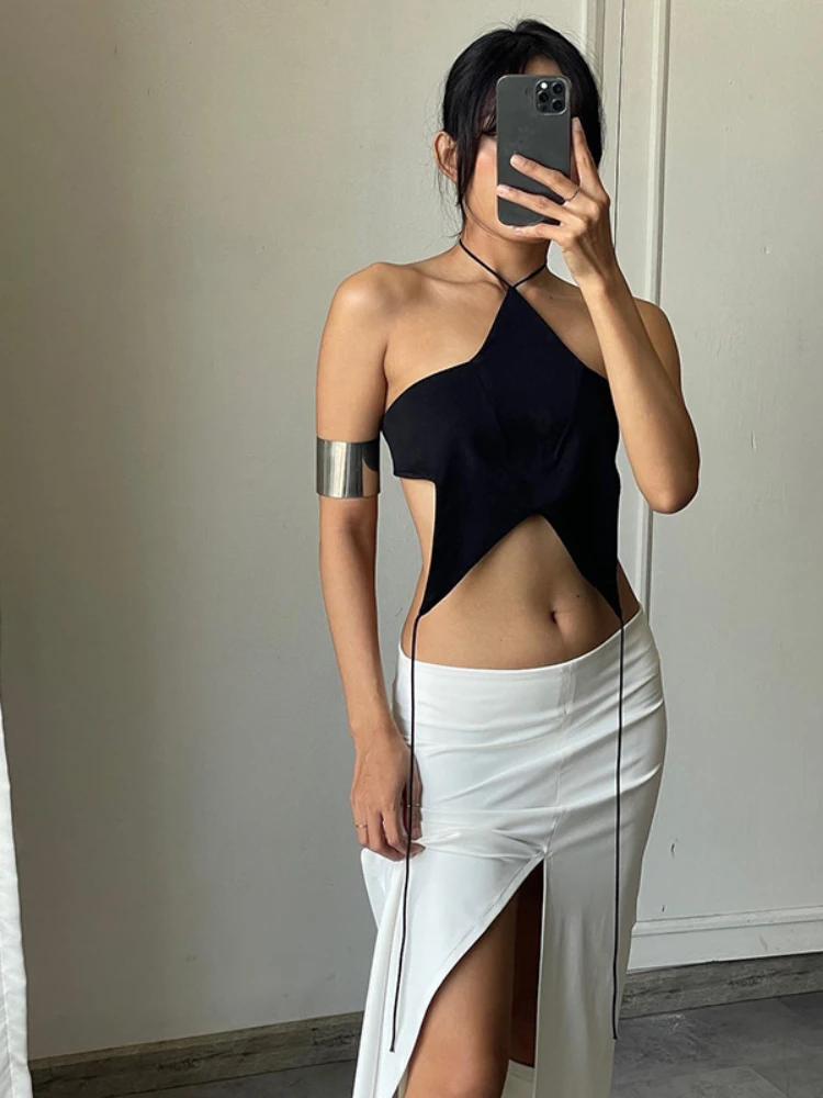 Women Clothing Summer Crop Tops 2025 Ropa Mujer Halter Backless TLoose Vest Sweet Korean Camis Korean Leopard Print Sexy Tanks