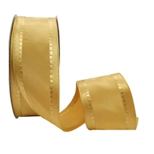 

5 10 25 Yards/Roll 38mm Gold Satin Edge Organza Ribbon for Gift Wrapping Accessories Christmas Decoration Bows for Crafts