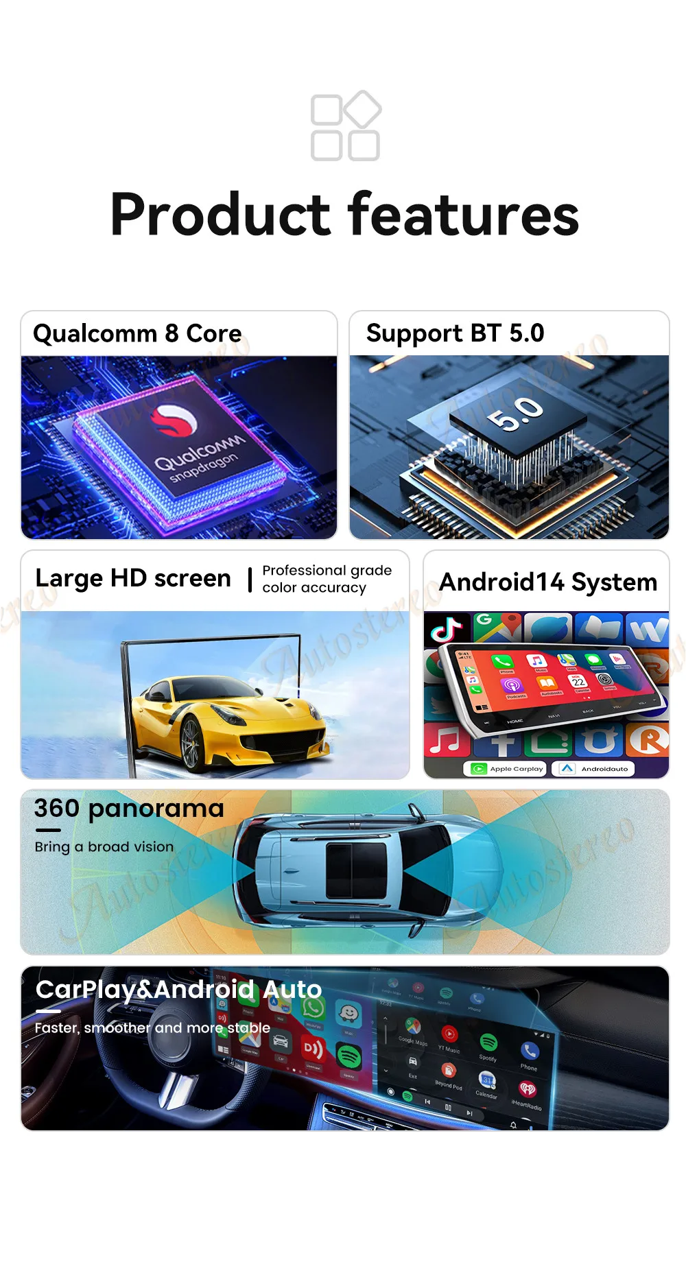 Android 14 15.8 Qualcomm Carplay For Audi A6 S6 A7 S7 2012-2018 Car Multimedia P
