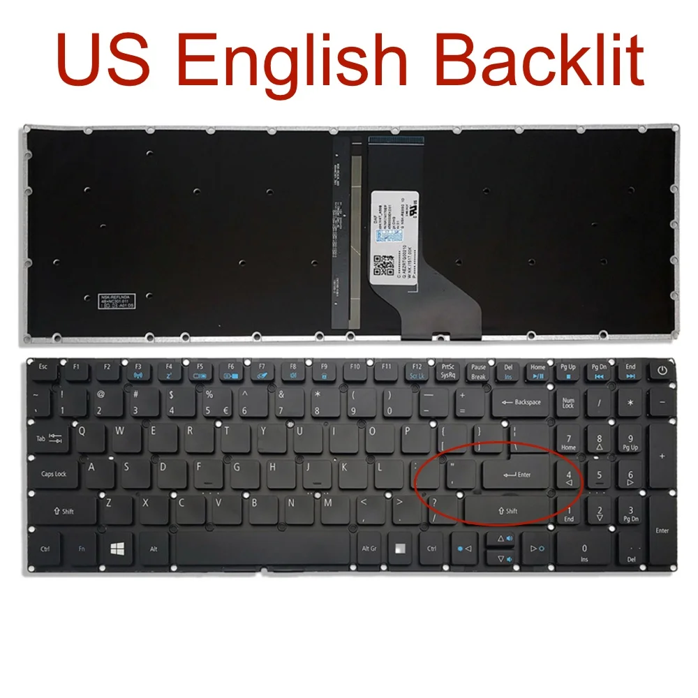 Teclado Retroiluminado para Acer Aspire Eua Pt-br Brasil Espanhol A51551 A515-51g 32ll 515j 526y 53f6 58va Lv5p-a80b A80bwl - Imagem 3