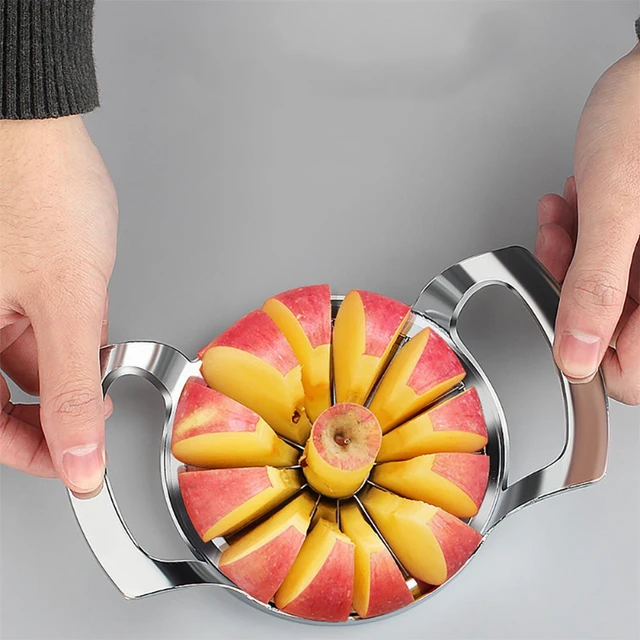 Accesorios de cocina de acero inoxidable, cortador de manzana, rebanador de  frutas y verduras, utensilio de cocina - AliExpress