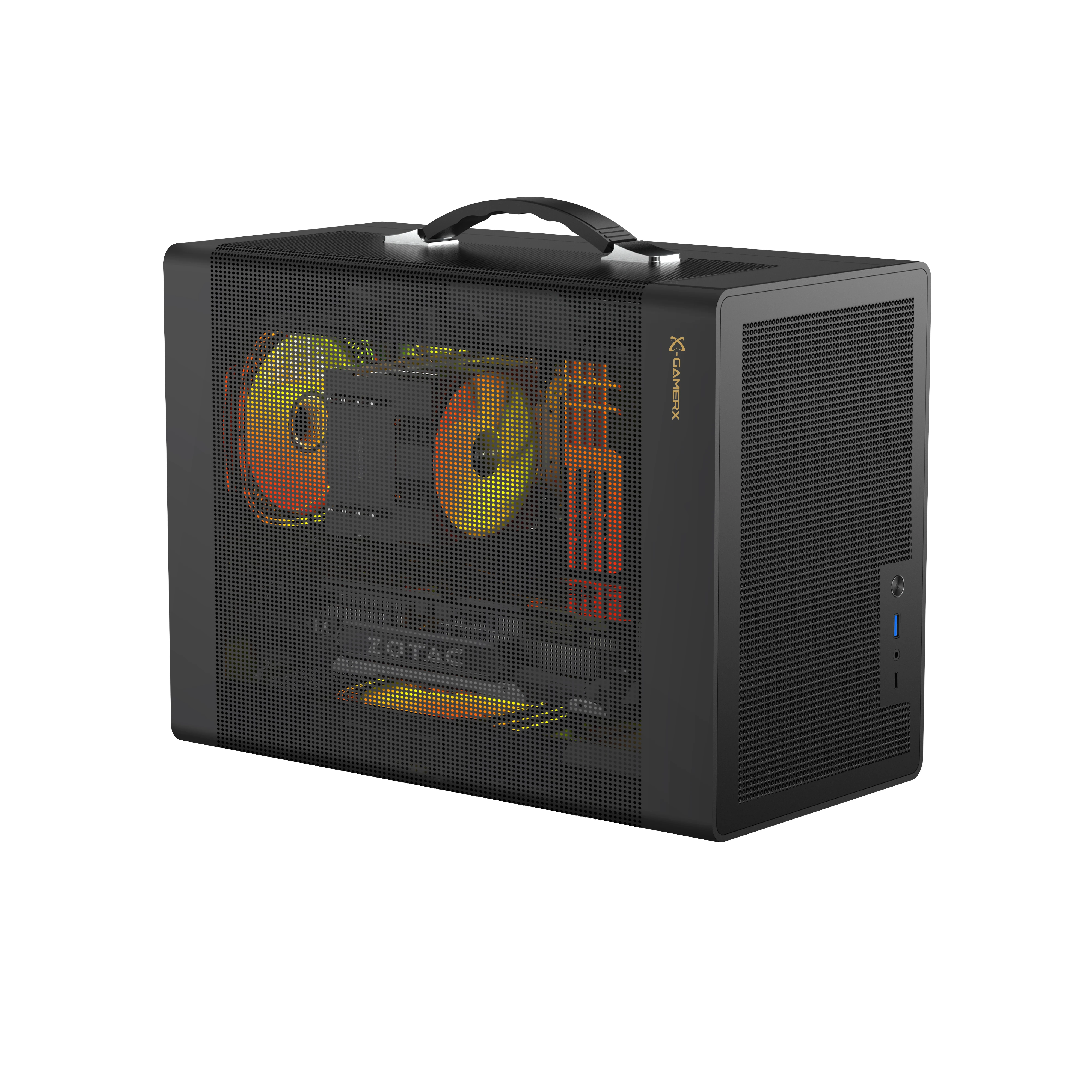 Power Train P60 Desktop MATX Case Handheld Portable Mesh Version PC Small Chassis Supports 350mm Graphics Card Type-C Interface pc case pc chassis computer chassis frame