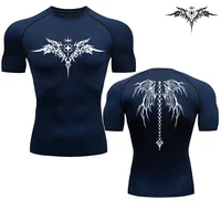 Casual Anime Print Running Compression T-Shirt Men's Quick-Drying Fitness Sportswear Gym Sports Long Sleeve Breathable Top S-3XL 2