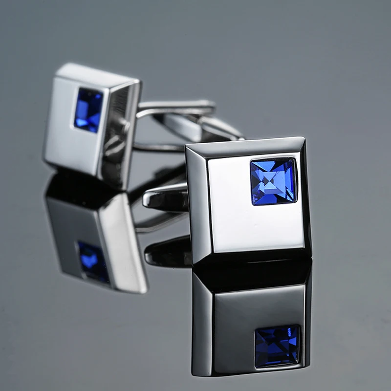 Luxury Mens Cufflinks - Round Crystal Zircon Cats Eye Stone Suit Accessories