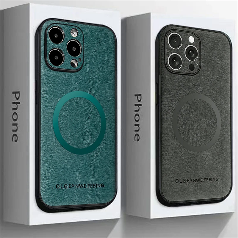 For Magsafe Phone Case for iPhone 17 16 13 12 11 Pro Max 16E Wireless Charge Cases for iPhone Air 15 14 Pro Max 16 Plus Cover