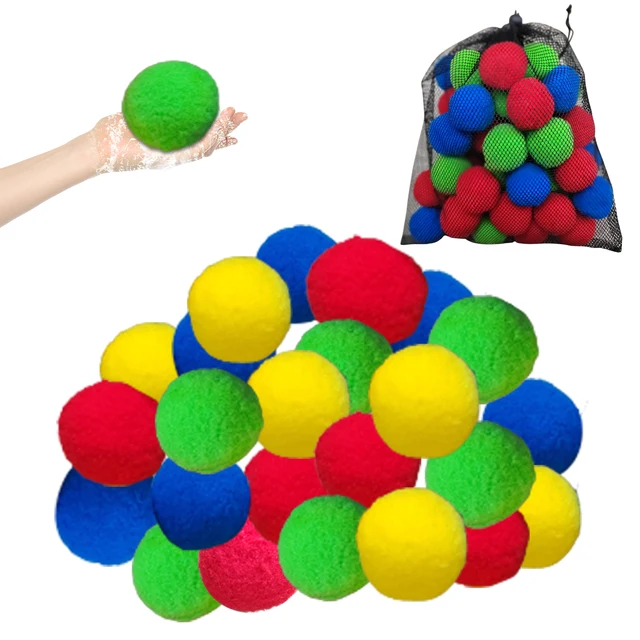 Reusable Water Balls 50pcs Absorbent Cotton Splash Balls For Kids Summer Water Fighting Game Toys For Boys And Girls In Beach 2