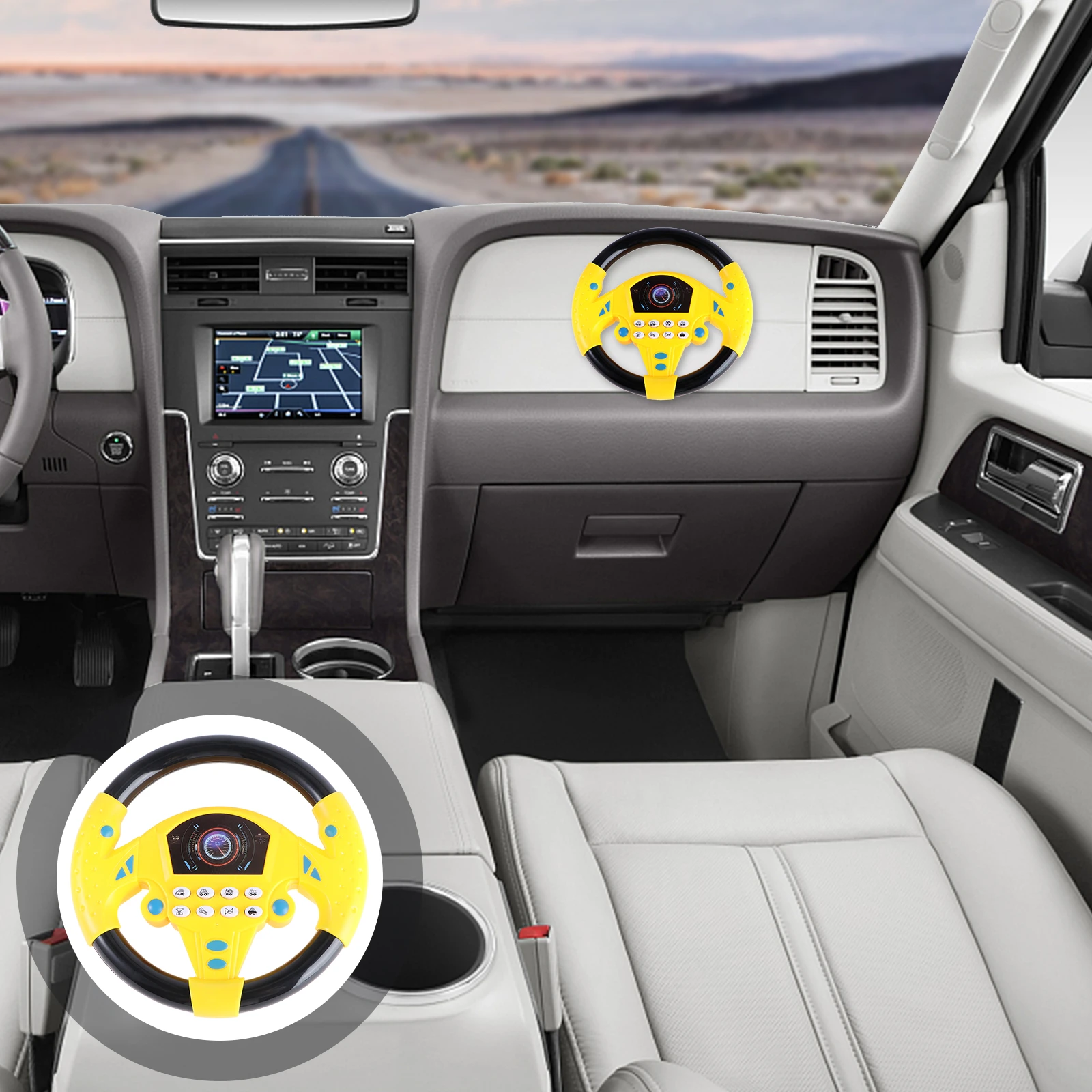 Educational Toys Kids Fake Car Controller Wheel Back Seat Kids Steering