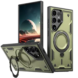 Magnetic 360° Stand Cover with Enhanced Protection and Versatile Viewing for Galaxy S23 Ultra (Green)