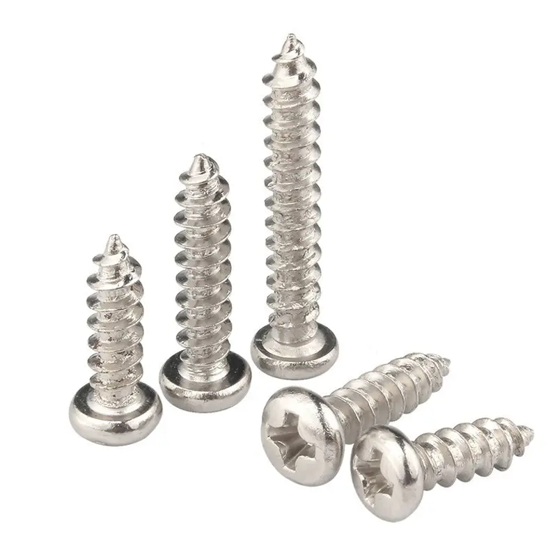 100pcs/Lot Nickel-Plated Carbon Steel Cross Recessed Round Head  Self-Tapping Screw M1 M1.2 M1.4 M1.7 M2 M3 M4 M5 - Image 2