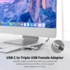 Type C to USB OTG Adapter Cable USB-C Male to USB2.0 Female Expansion HUB for MacBook Pro Samsung iPad Pro Xiaomi Extender 3Port 3
