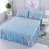 Bed Sheet Set Flower Bedspread - Non-Slip Bed Dress Sheet for King/Queen Size (1.5M/1.8M/2M) Beds Soft Home Bedding Cover 2