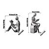 Heavy Book Ends For Shelves 2X Abstract Statue Design Book Stopper Anti-Slip Ceramic Books Storage For Bookcase Kitchen Cookbook 6